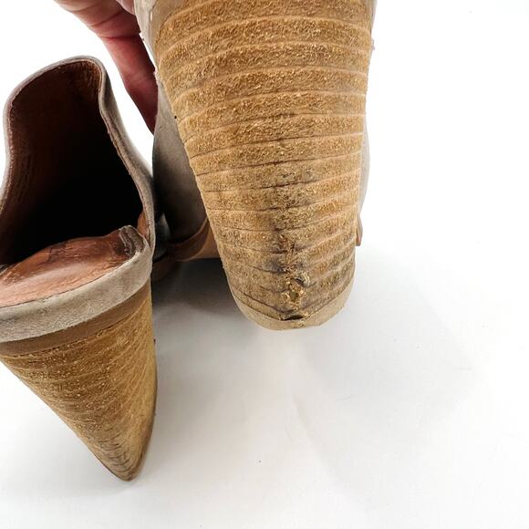 Jeffrey Campbell Favela-2 Tan Suede Slip on Block Heel Mules Women’s 7 - Picture 4 of 9